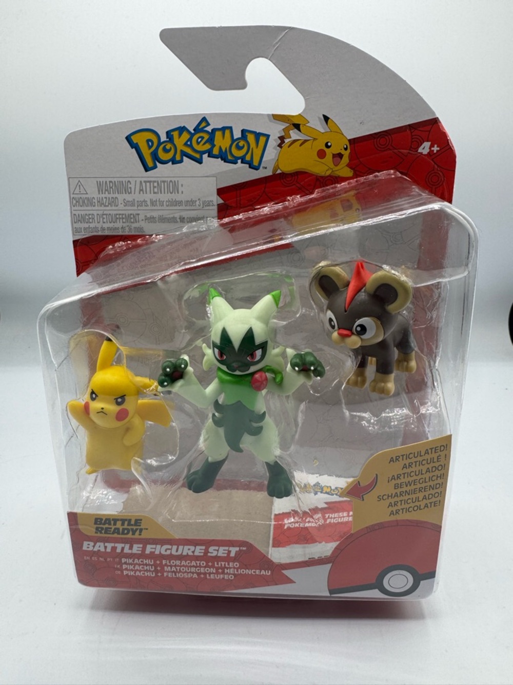 JAZWARES 2025 POKEMON PIKACHU LITLEO FLORAGATO 3-PACK BATTLE FIGURE SET NEW